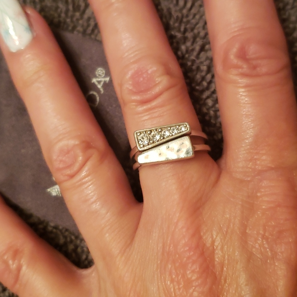 Silpada Set of cubic zirconia and silver rings. Size 7